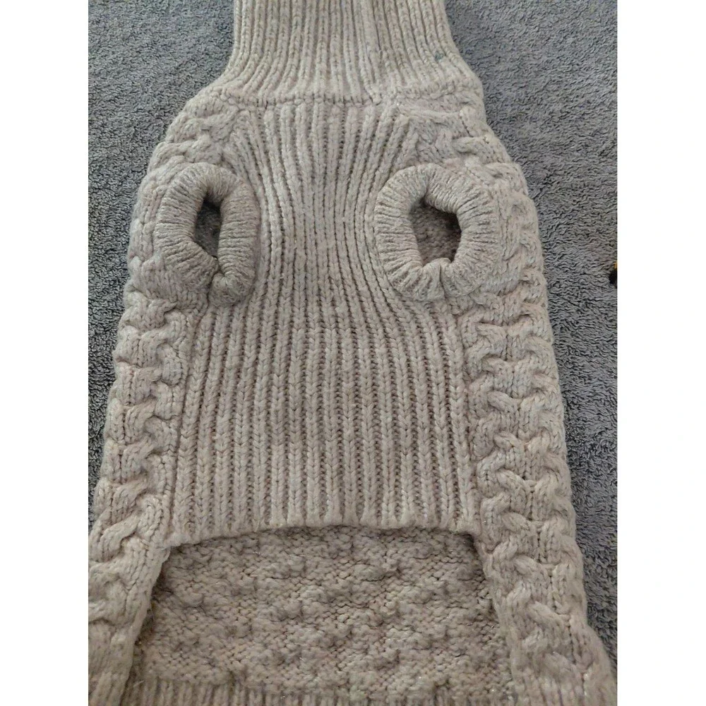 TOP PAW - DOG SWEATER - ACRYLIC BLEND - CREAM - FLOWERS - LARGE